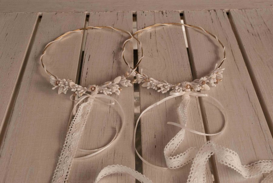 | στέφανα γάμου ασημένια από Velissaria.gr