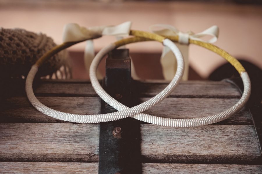 Στέφανα σειρά boho με μεταξωτά σχοινιά | στέφανα γάμου σχοινί - δαντέλα από Velissaria.gr