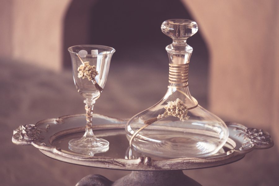 | σετ γαμου δίσκος-καράφα-ποτήρι από Velissaria.gr