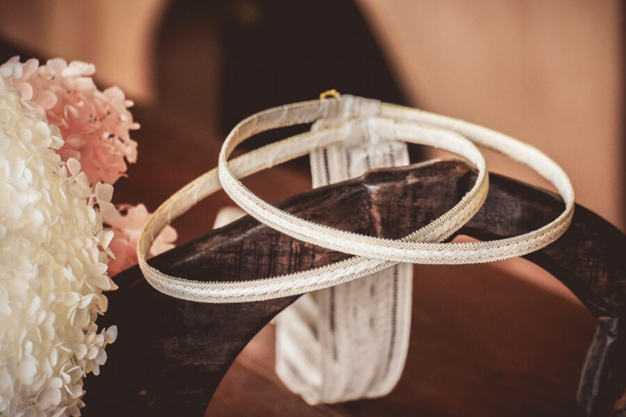 Στέφανα πλεγμένα με δαντέλα | στέφανα γάμου σχοινί - δαντέλα από Velissaria.gr