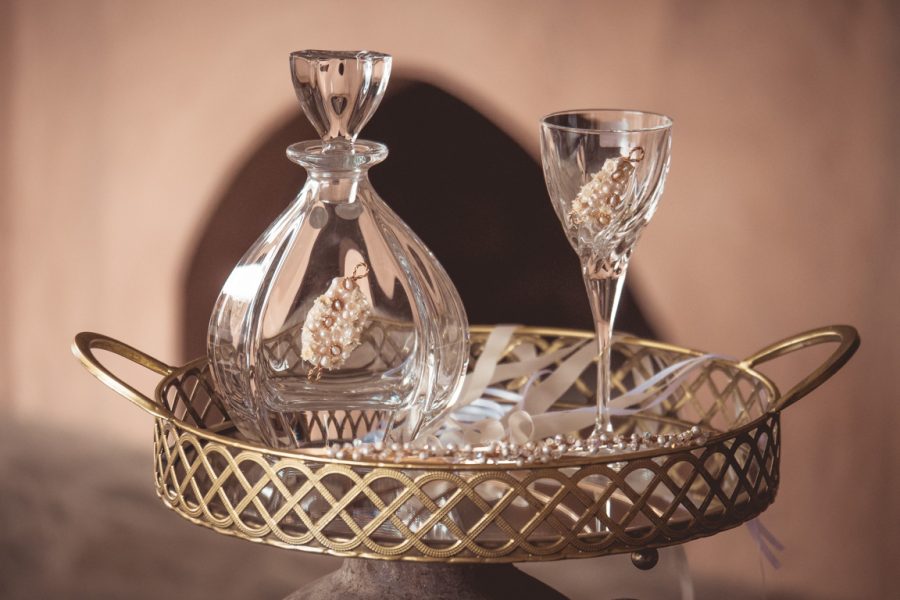 | σετ γαμου δίσκος-καράφα-ποτήρι από Velissaria.gr