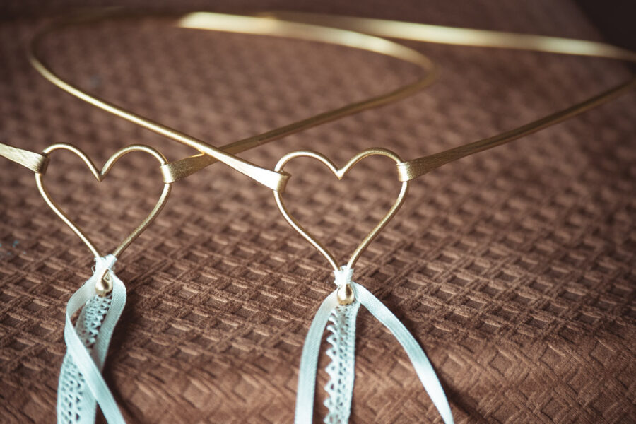 Επίχρυσα στέφανα γάμου “καρδια” | στέφανα γάμου επίχρυσα από Velissaria.gr