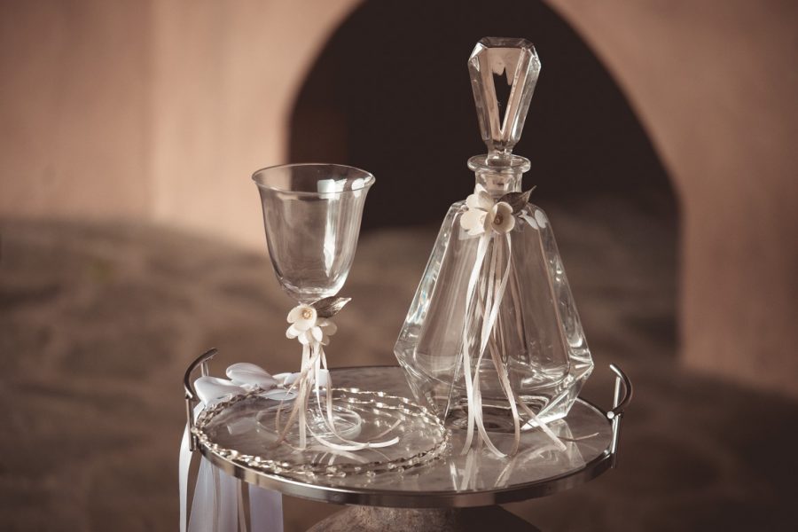 | σετ γαμου δίσκος-καράφα-ποτήρι από Velissaria.gr