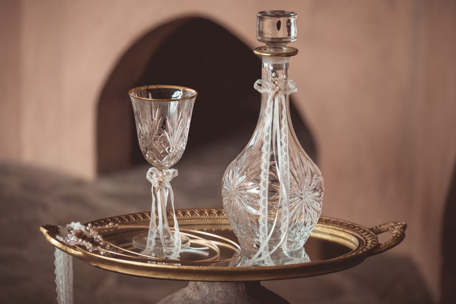  | σετ γαμου δίσκος-καράφα-ποτήρι από Velissaria.gr